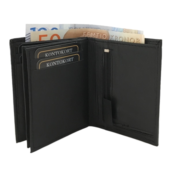 Praktisk liten plånbok skinn Svart one size