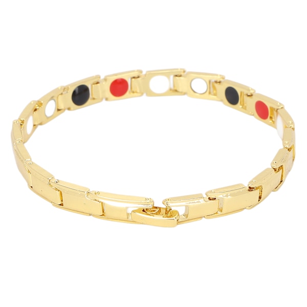 Magnetarmband för män och kvinnor, titan stål, enkelt, stilrent, justerbart magnetterapiarmband (0,3 tum bredd) Guld