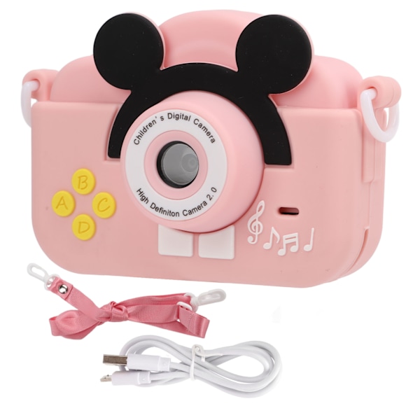 Kids Mini Digital Camera 2 Inch Screen 2MP High Definition Cartoon Camera Video Recorder Toy GiftsPink