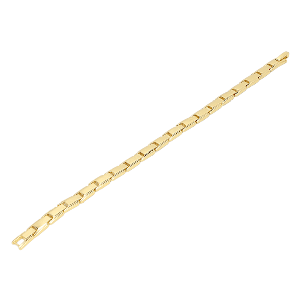 Magnetarmband för män och kvinnor, titan stål, enkelt, stilrent, justerbart magnetterapiarmband (0,3 tum bredd) Guld