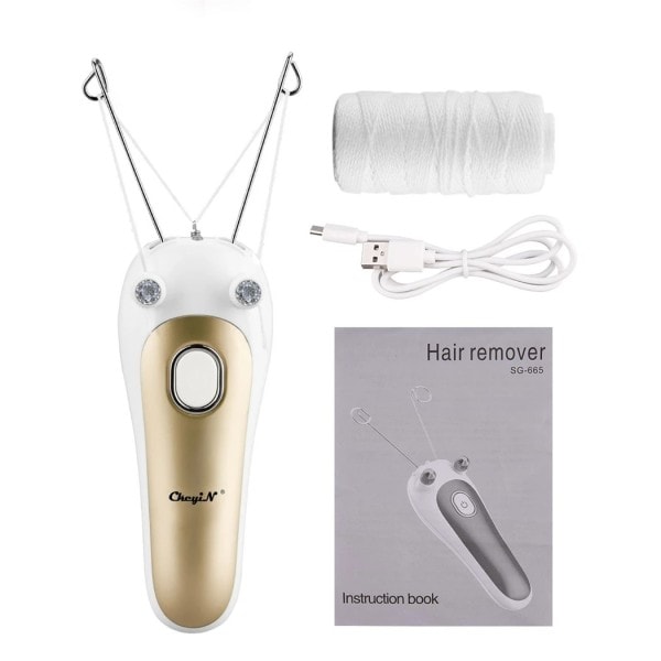 Elektrisk epilator for kvinner, kropp og ansikt, hårfjerning, fjærfjerner, bomullstråd-depilator, damebarbermaskin