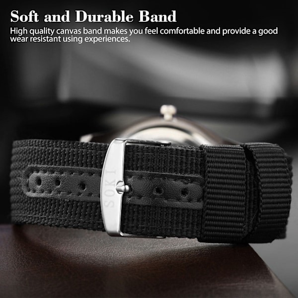 Herre Armbåndsur Mode Herre Militær Ur Vævet Nylon Bælte Kalender Quartz Ur til Mænd Under Festival Julegave til Elskere