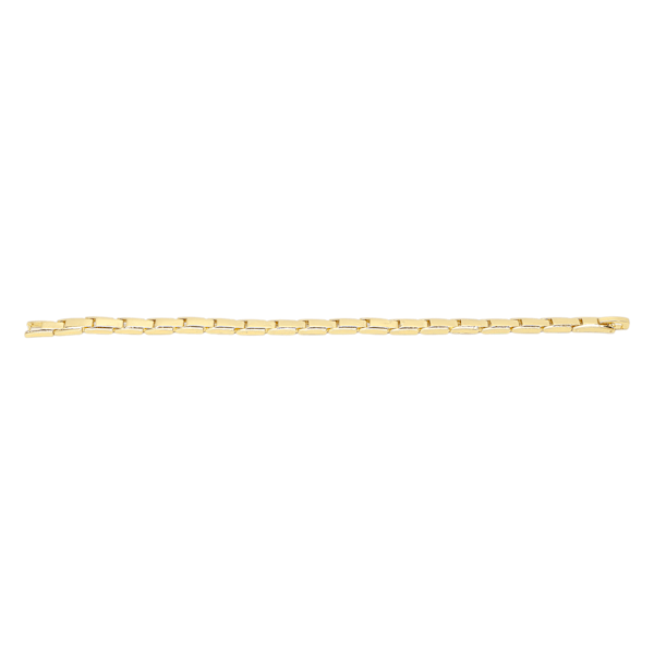 Magnetarmbånd til mænd og kvinder, titanium stål, simpelt, stilfuldt, justerbart magnetisk terapiarmbånd (0,3 tommer bredde) Guld