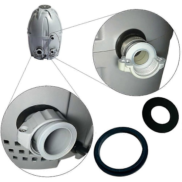 3 stk Tilkoblingsforseglinger Pakninger Skiver for Coleman for Lay-Z-spa, A og B/C Tilkoblingsforseglinger Pakninger (Svart) [HK]
