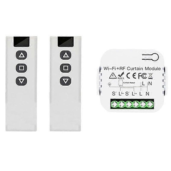 Tuya Smart Life WiFi 433Mhz Rullgardinsbrytare med RF Fjärrkontroll för Elektrisk Rulljalusistyrning