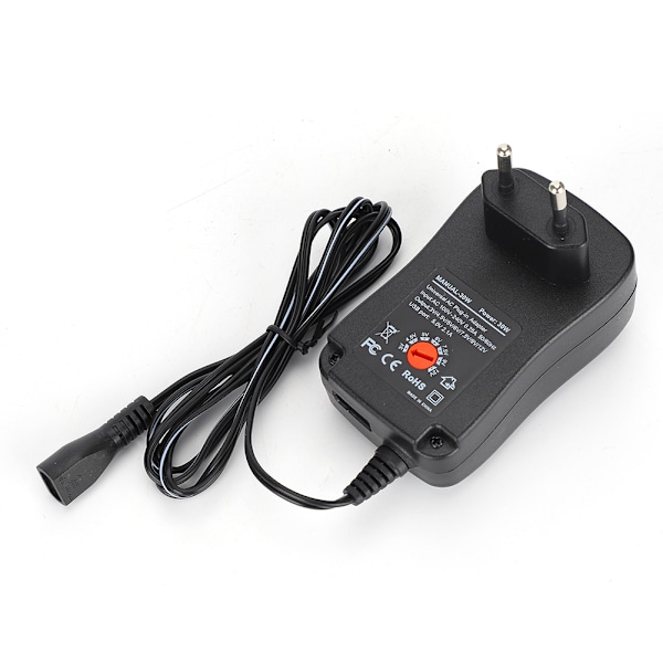 30W Strömförsörjningsadapter Justerbar Spänning 3-12V med 9st DC-kontakt 2.1A Utgång 100-240V EU-kontakt