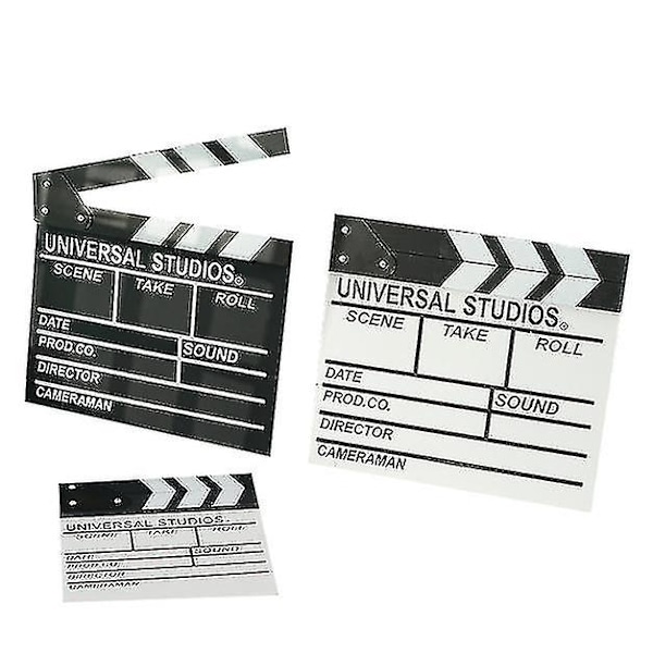 Film Film Klappa Hollywood Klapperbräda Trä Film Film Klappbräda Tillbehör (20*20cm, Svart)