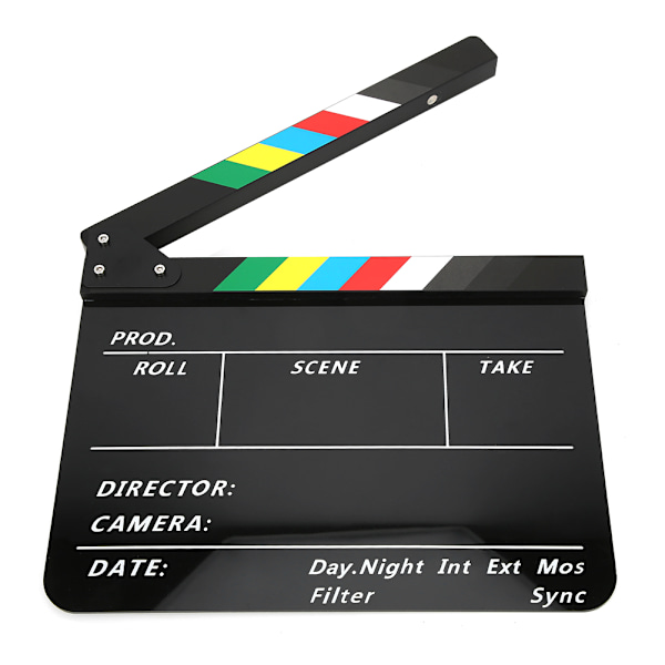 30x25CM Ohjaajan videokohtaus Clapperboard Ammattimainen elokuvaelokuvan toiminta Clap-työkalu Akryyli