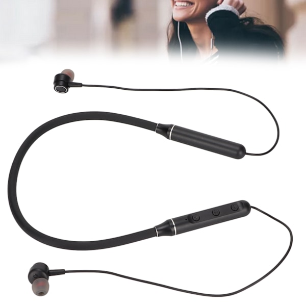 WSYD600 Bluetooth Halsbåndshøyttalere Trådløst Stereo Headset for Sport Løping Gåing (Svart)