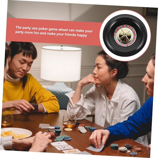 Träroulette Bordsspel i Europeisk Stil - Roterande Casinohjulsdekoration fw