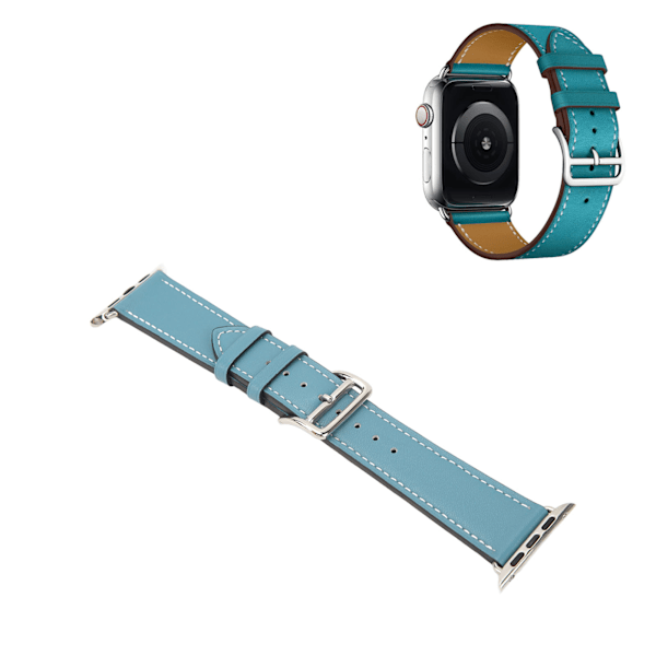 Smartwatch Rem, Urrem, Læder, Smartwatch Tilbehør til IOS Watch Series SE 8 7 6 5 4 3 2 1 42mm 44mm 45mm Blå