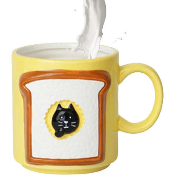 Brödmugg, Kopp i japansk stil, Mjölkte-mugg, Multifunktionell kaffemugg, Keramisk mjölkkopp, Vattenölkopp, Keramisk mugg