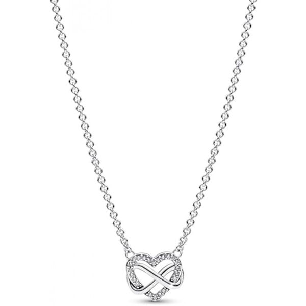 Pandora halskjede, 50 cm, sterlingsølv, zirkoner