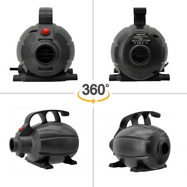 600W Elektrisk Luftpumpe for Oppblåsbar Gymnastikkmatte, Luftmadrasspumpe Rask Fylling Inflator Deflator Pumpe, Portabel Luftpumpe for Bassengleker/Luft