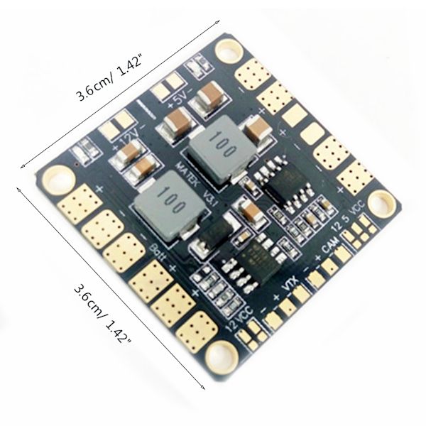 Matek Mini Power Hub -virtajakotaulu PDB BEC:llä 5V & 12V FPV QAV250 ZMR250 Multikopteri Quadkopteri
