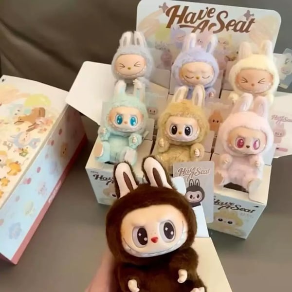 6 st POP MART LABUBU The Monsters Överrasknings Macaron Plyschdockor Figurleksaker Blindboxar (Slumpmässig Färg)