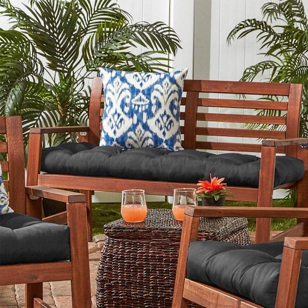 Benkpute 90 x 50 cm 2/3 Seter Møbler Gyngestolpute Myk Sklisikker Rektangulær Benkmattepute for Utendørs Innendørs Hage Terrasse Benk