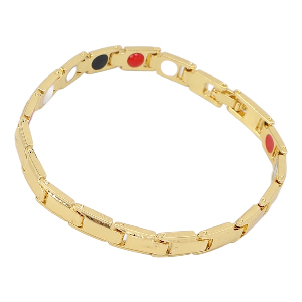 Magnetarmband för män och kvinnor, titan stål, enkelt, stilrent, justerbart magnetterapiarmband (0,3 tum bredd) Guld