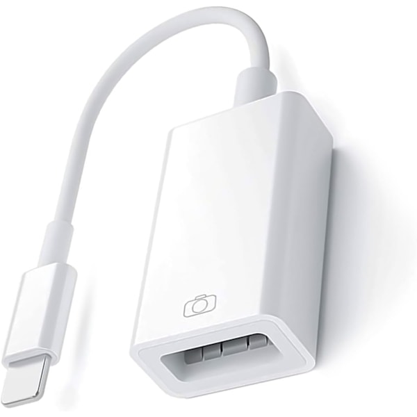 USB-adapter för iPhone till USB iOS OTG-kabel för iPhone iPad, USB-kameraadapter för iPhone, stöder {DH}
