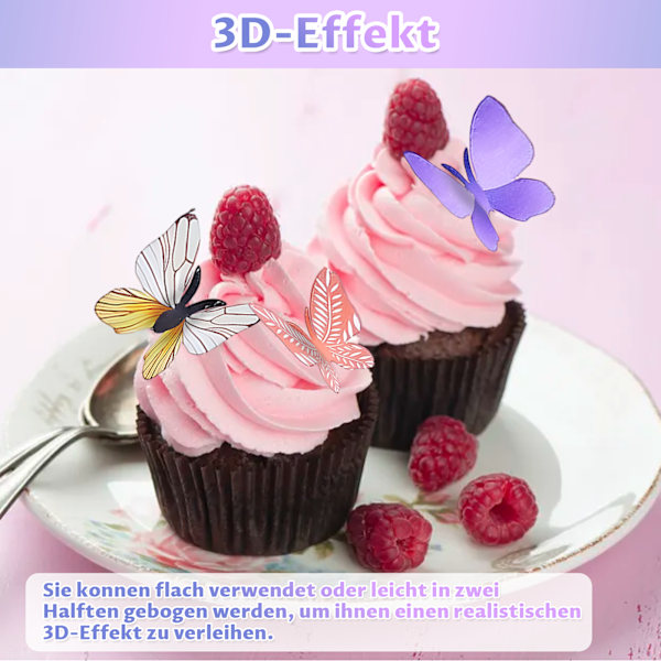 Perhosjuhlien kakunkoristeet, 72 kpl syötäviä perhoskakunkoristeita, syötävä paperiperhonen cupcake-koristeita, häihin, syntymäpäiville, {HH}