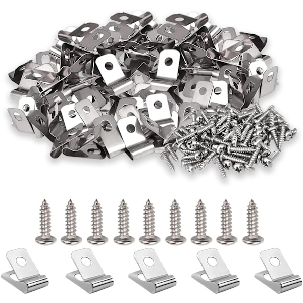 100 stk. Hegnclips i rustfrit stål, husdyrhegnclips {HH}