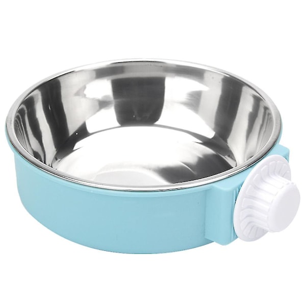 Dog Bowl, Stainless Steel Removable Hanging Food Water Bowl For Dog, Cat, Rabbit, Small Animals Blue S TR338