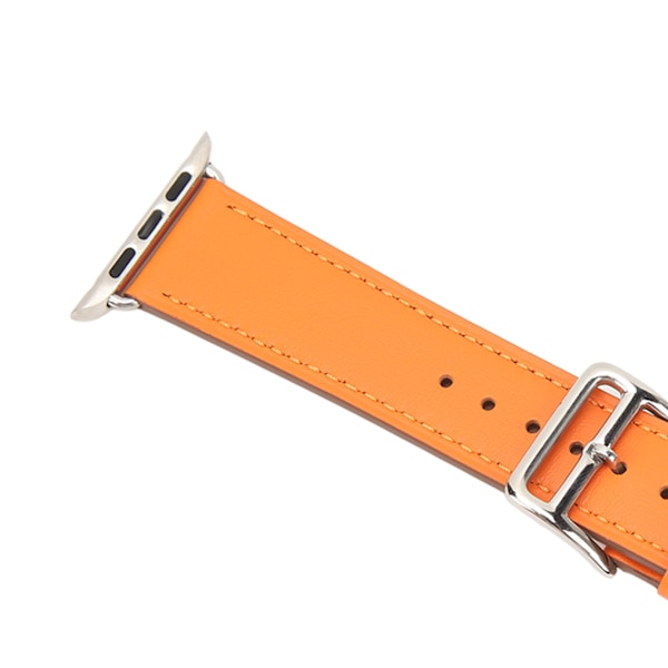 Smartklokke Armbånd Klokke Rem Lær Smartklokke Tilbehør for IOS Watch Series SE 8 7 6 5 4 3 2 1 42mm 44mm 45mm Oransje