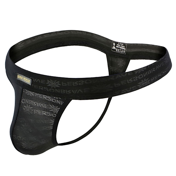 Herrunderkläder Sportbyxor Jockstrap Sexig Snabbtorkande Stringtrosa # 6-Svart # 6-Black L