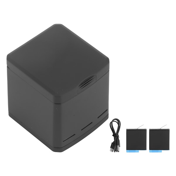 TELESIN 2 Batterier och 1 Laddare Set för GoPro Hero 8/7/6/5 Actionkamera Hög Kapacitet Batteri