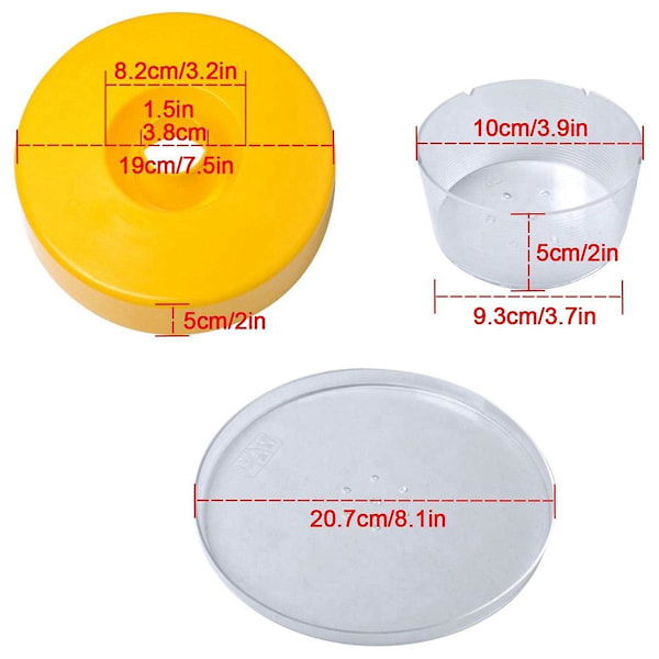 Biforingsautomat, bikube rund bikube toppvannsmater drikkeskål for bier drikking og birøktingsutstyr Yellow