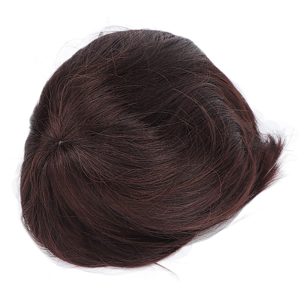 Men Short Dark Brown Wig Male Short Straight False Hair Full Wig for Halloween Party Cosplay Daily Wear