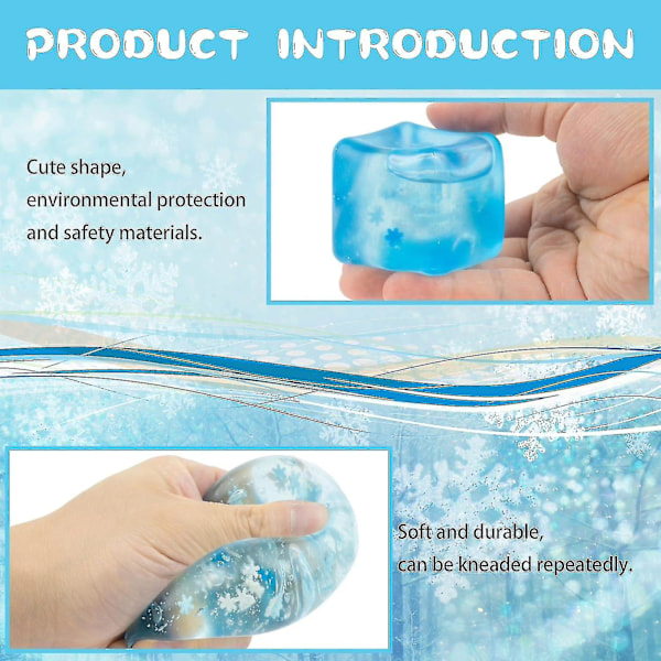 Isbitssquishies, TPR Transparent Isbits Mochi Squishy Fidget Leksaker Stressbollar Stressreducerande Leksak Tryckleksaker Mini Squishies För Present