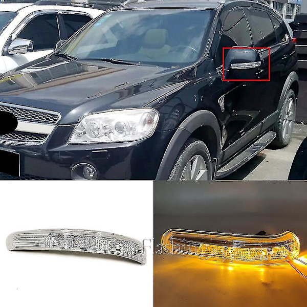 En uppsättning bil-backspegelblinkers och LED-lampor för sidospegel kompatibla med Chevrolet Captiva 2007-2014