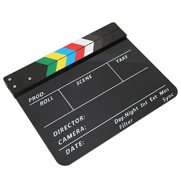 30x25CM Ohjaajan videokohtaus Clapperboard Ammattimainen elokuvaelokuvan toiminta Clap-työkalu Akryyli