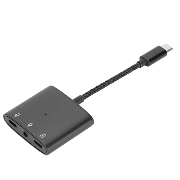 3-in-1 USB C - 3,5 mm:n audioadapteri, Type C - 3,5 mm:n ja USB C -kuulokeliitäntä ja latausportti, Space Black