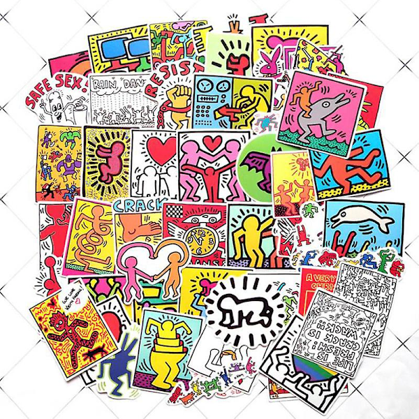 50 st/förpackning Keith Haring Klistermärken Vattentätt Laptop Skateboard Bagage Gitarr Klistermärke