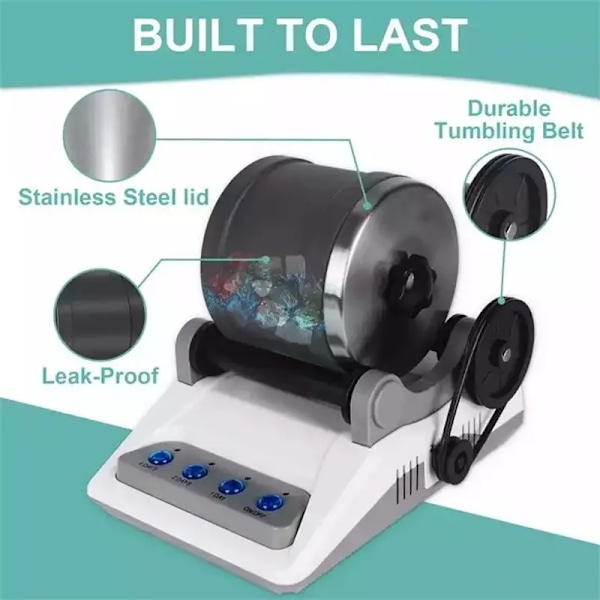 NATIONAL GEOGRAPHIC Hobby Rock Tumbler Kit - Innehåller råa ädelstenar, poleringskorn, smyckesfästen och en detaljerad inlärningsguide