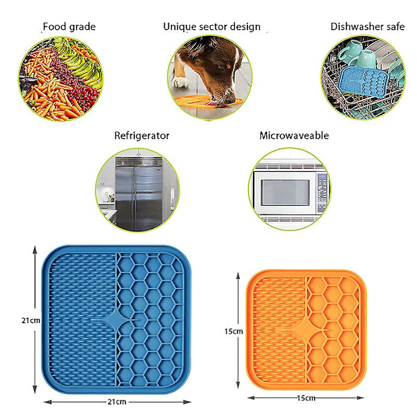 Lemmikin hidas syöttömatto silikageeli koiran nuolemisalusta imukupilla illallinen lautanen kissan märkäruoka maapähkinävoin nuolemisalusta kulho lemmikkieläintarvikkeet orange 20cm