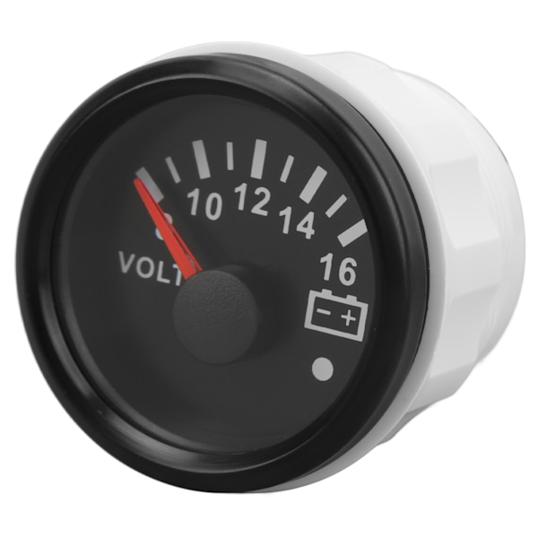 52MM Båt Voltmeter DC9 til 32V Pointer Spenningsmåler med Fargerik Bakgrunnsbelysning for Bobiler Yachter Fiskebåter Skip Hvit Plate Sølv Deksel