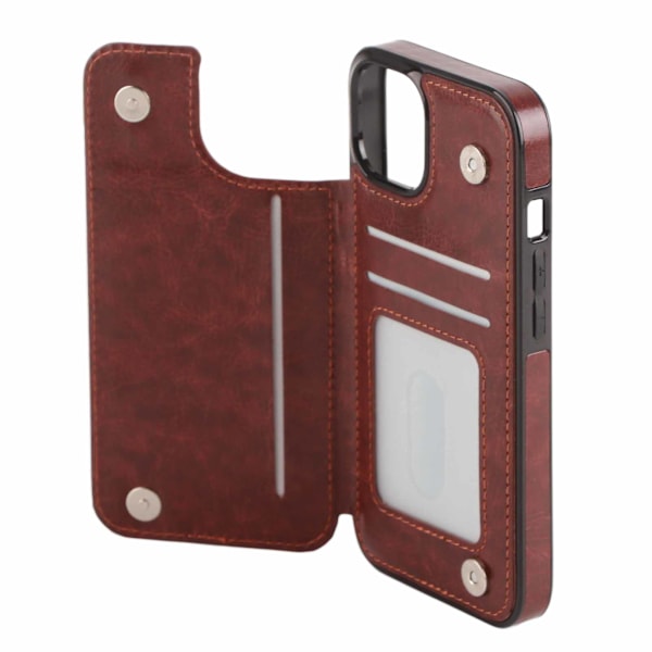 Flip skinnveske lommebok etui kortholder telefondeksel med kortholder for IPhone14 6.1