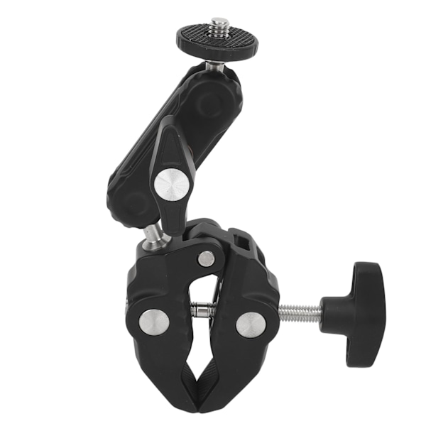 Camera Clamp Mount Double Ball Head Anti Slip Versatile Multiple Holes Clamp Mount Bracket for Rod Tablet Bike Motorcycle