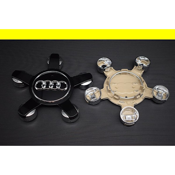 Passer til Audi 134mm femkløver dekkapsel navkapsel logo A6 A4L-Audi 5-kløver konkav grå (firepakning)