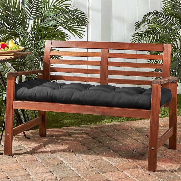 Benkpute 90 x 50 cm 2/3 Seter Møbler Gyngestolpute Myk Sklisikker Rektangulær Benkmattepute for Utendørs Innendørs Hage Terrasse Benk