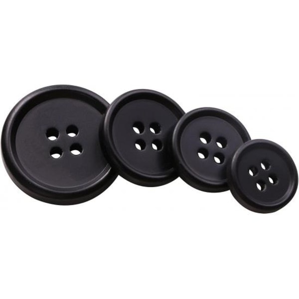 100 suurta mustaa nappia tee-se-itse-ompeluun (25 mm)