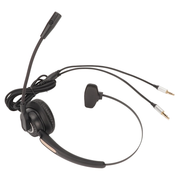 Corded Telephone Headset Noise Cancellation Adjustable Single Ear Customer Service Headphone for Multimedia Teaching