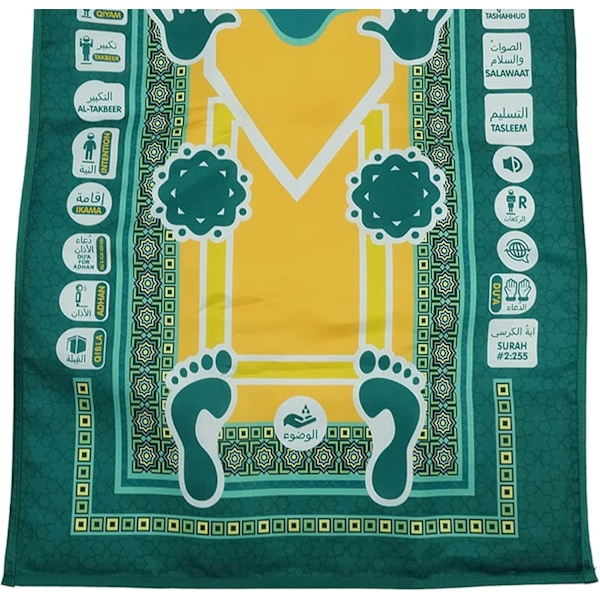 Elektroninen muslimien rukousmatto vaiheittaisella oppaalla rukoukseen lapsille, naisille ja miehille - Islamilainen Eid Mubarak sähköinen rukousmatto 100 * 60CM