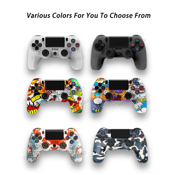 Trådløs håndkontroller for PS4/Pro/PS3/Slim/PC/Steam, Bluetooth-håndkontroller, Joystick, Støtter 6-Axis, Vibrasjon, Touch Click
