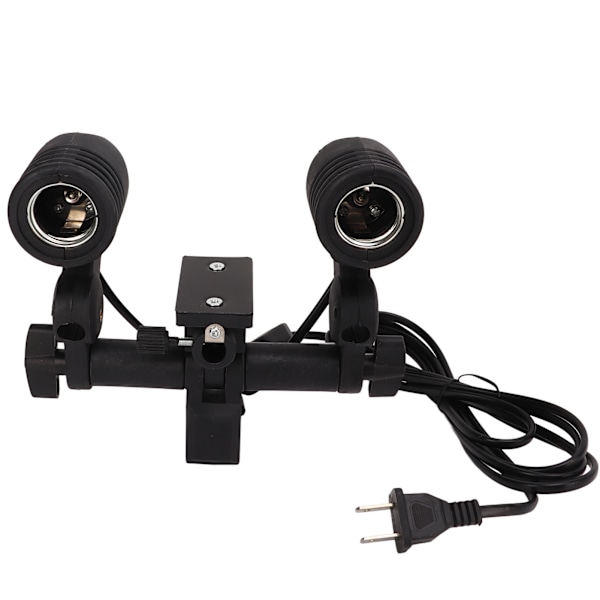 Double Head Photography Studio E27 Socket Bulb Holder Flash Umbrella Bracket ‑