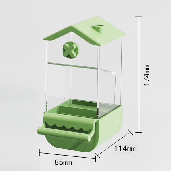 Hængende kæledyrsbur foderautomat hængende automatisk foderdispenser til pindsvin ilder green and roof 8.5cmx11.4cmx18.1cm