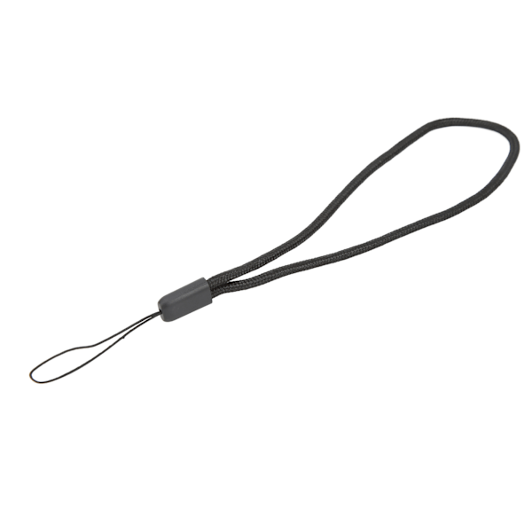 3,0 mm pyöreä nylon-puhelinköysi, käytännöllinen nylon-punottu kameran hihna musiikkisoittimelle, kannettaville tavaroille, musta, 18 cm